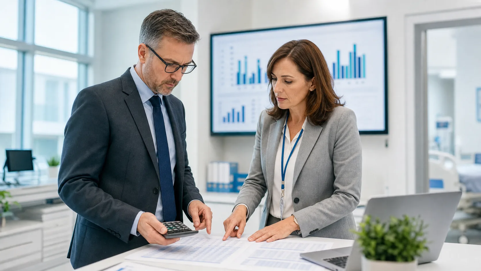 Hospital revenue-cycle leaders comparing the total operational cost of coding support